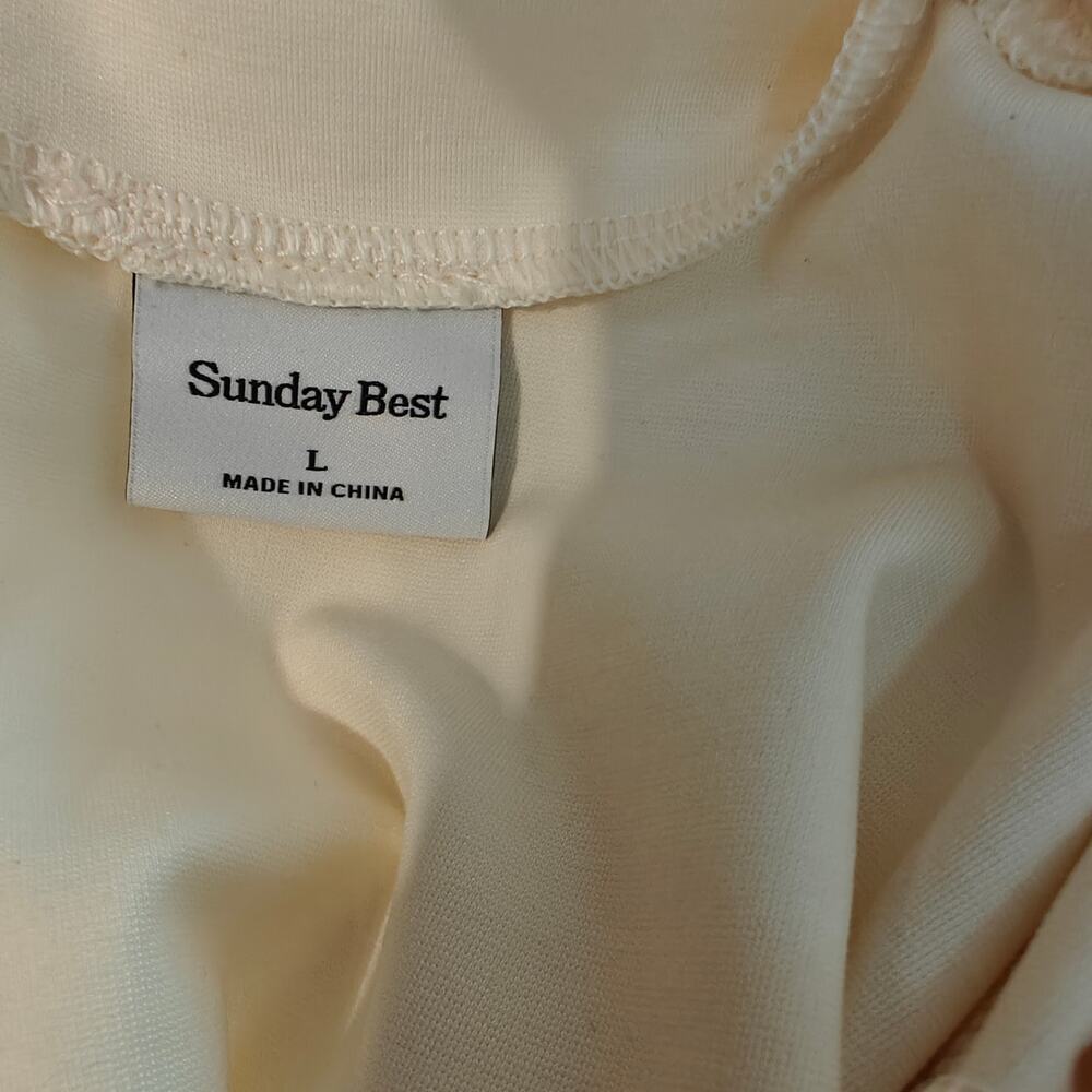 Sunday Best Freedance Mock Neck Mini Dress NWT L Vintage White Aritzia - Picture 5 of 5
